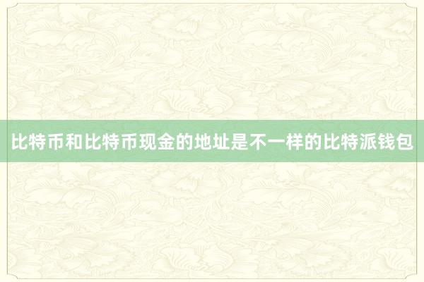 比特币和比特币现金的地址是不一样的比特派钱包