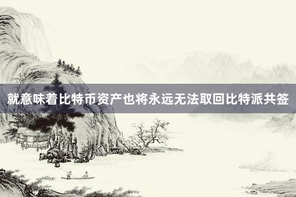 就意味着比特币资产也将永远无法取回比特派共签