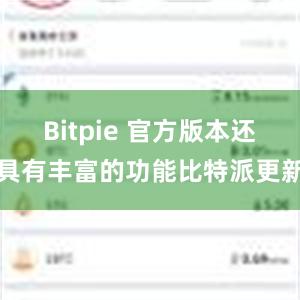 Bitpie 官方版本还具有丰富的功能比特派更新