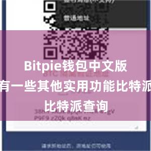 Bitpie钱包中文版还具有一些其他实用功能比特派查询