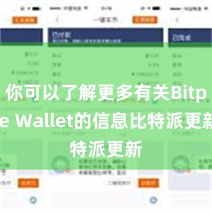 你可以了解更多有关Bitpie Wallet的信息比特派更新