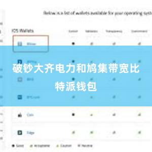 破钞大齐电力和鸠集带宽比特派钱包